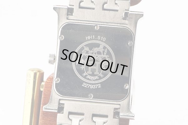 エルメス　オールアッッシュ　ＨＨ１．５１０　白文字盤　裏面拡大