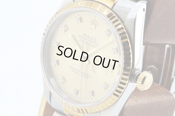 ロレックス　１６２３３Ｇ　金文字盤　旧１０Ｐ　横穴　Ｘ番　サイド拡大