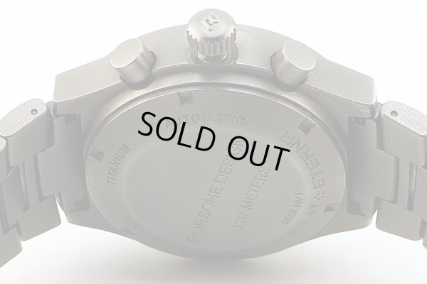 ポルシェデザインｂｙエテルナ　クロノグラフ　Ｐ５６１０　黒文字盤　裏面拡大