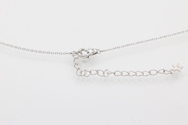 スタージュエリー　K18WG ダイアイリペンダントネックレス 0.11ct 2.80g　留め具