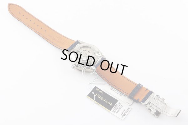 セイコー　プレサージュ　オーシャントラベラー　ＳＢＲＦ０１３　紺文字盤　革ベルト状態　裏面