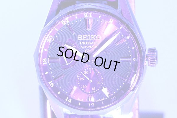 セイコー　プレサージュ　オーシャントラベラー　ＳＢＲＦ０１３　紺文字盤　ライト