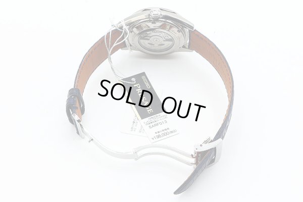 セイコー　プレサージュ　オーシャントラベラー　ＳＢＲＦ０１３　紺文字盤　革ベルト