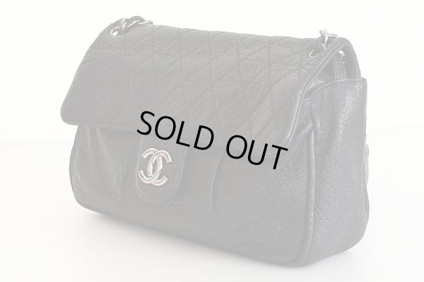 シャネル マトラッセ ワンショルダーバック ダークパープル／SIV金具　サイド