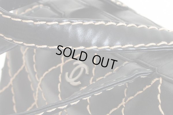 シャネル　ワイルドステッチ ハンドバック A14692 ブラック　持ち手付け根少々折れあり