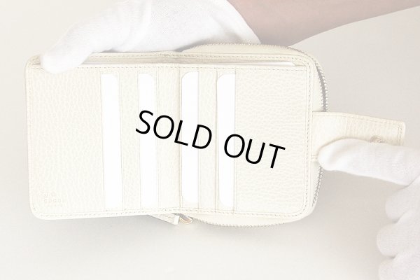 グッチ　ニツ折財布 346056 534563 ベージュ／ホワイト　カード入れ