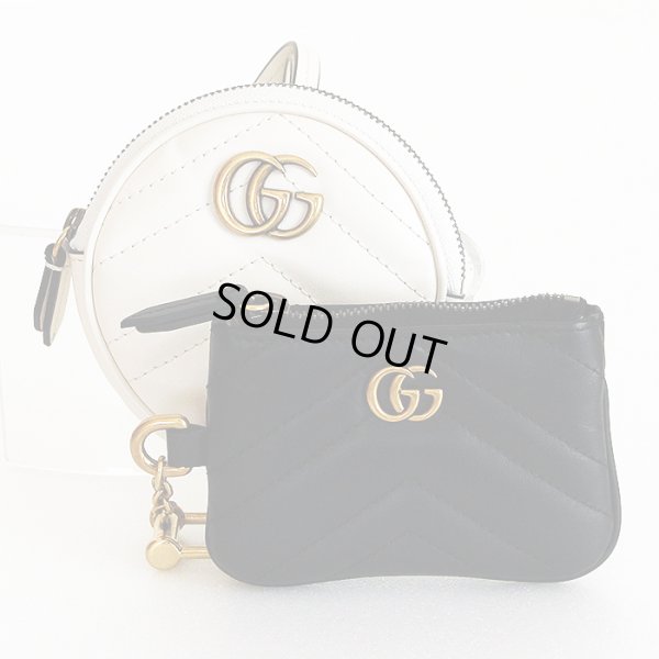 グッチ　GGマーモント コインケース＆キーケース 698787 2149 ブラック／ホワイト