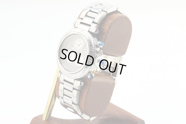 カルティエ　パシャ　クロノリフレックス　グレー文字盤　サイド