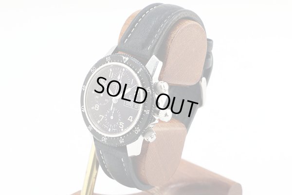 ジン　１０３　クロノグラフ　初期型　黒文字盤　サイド