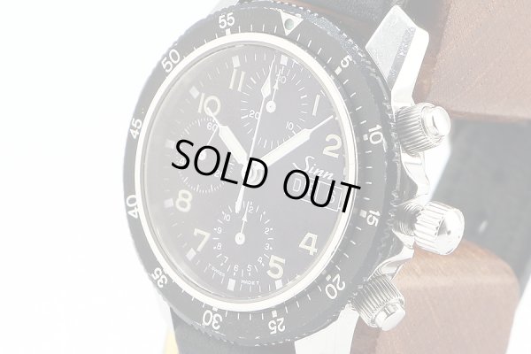 ジン　１０３　クロノグラフ　初期型　黒文字盤　サイド拡大