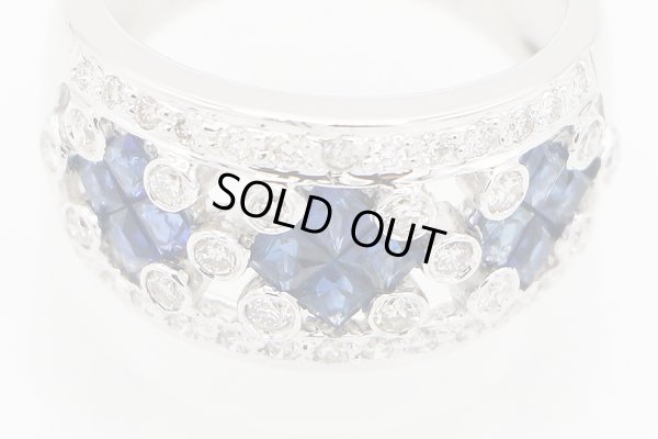 K18WG サファイアダイアイリリング 1.27ct 0.55ct 7.60g　拡大