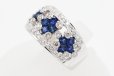 K18WG サファイアダイアイリリング 1.27ct 0.55ct 7.60g　サイド 