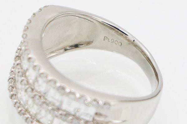 PT900 ダイアイリリング 2.48ct 9.10g　刻印