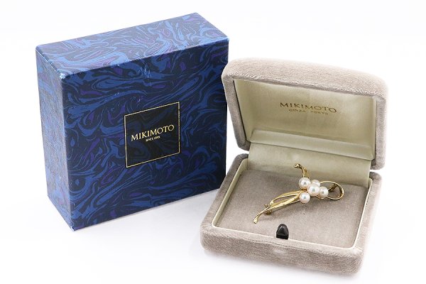ミキモト K18 パール5Pイリブローチ 6.50g　ケース