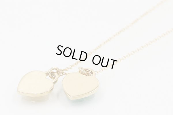 ティファニー　750YG ミニダブルハートタグペンダントネックレス 4.00g　裏面