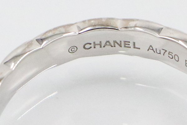 シャネル　750WG ココ クラッシュリング J11871 3.40g 　刻印