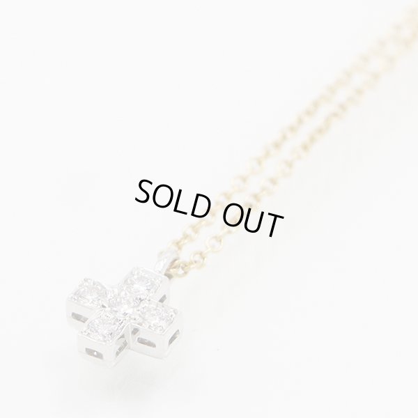 ティファニー　PT950/750YG クルーシフォーム ダイアイリペンダントネックレス 2.20g