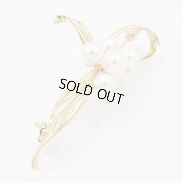 ミキモト K18 パール5Pイリブローチ 6.50g