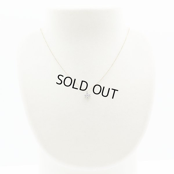 ティファニー　PT950/750YG クルーシフォーム ダイアイリペンダントネックレス 2.20g　装着イメージ