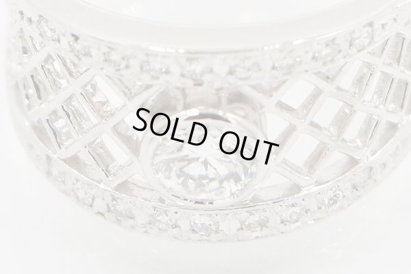 イヴ・サンローラン　PT900 ダイアイリリング 0.39ct 0.15ct 8.00g　拡大