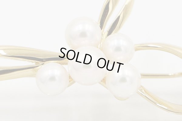 ミキモト K18 パール5Pイリブローチ 6.50g　拡大