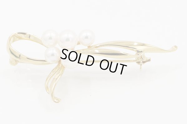 ミキモト K18 パール5Pイリブローチ 6.50g　サイド