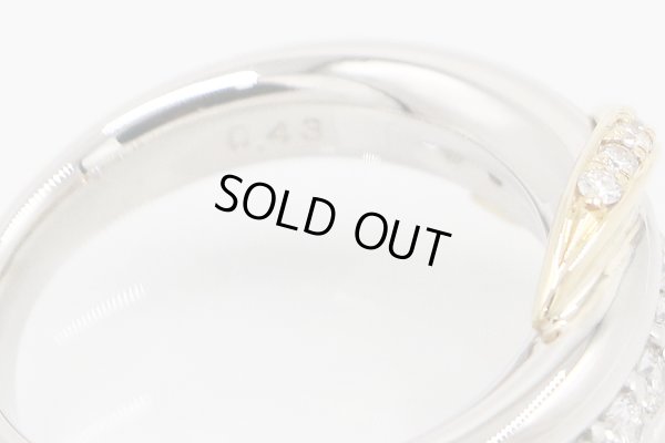 星の砂　PT900/K18 ダイアイリリング 0.43ct 12.70g　刻印(2)