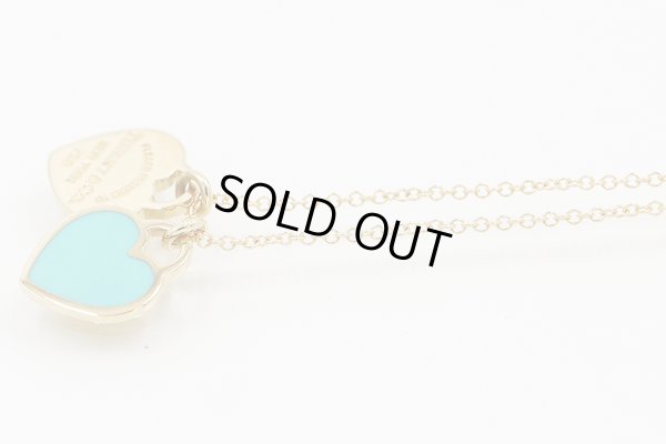 ティファニー　750YG ミニダブルハートタグペンダントネックレス 4.00g　サイド