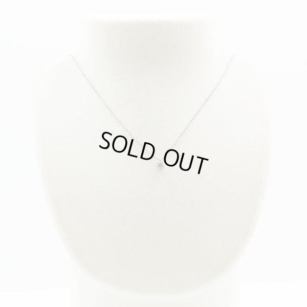 ティファニー　PT950 ソリティア　ダイアイリペンダントネックレス 0.33ct 2.60g　装着イメージ