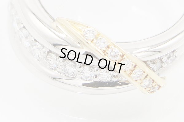 星の砂　PT900/K18 ダイアイリリング 0.43ct 12.70g　拡大