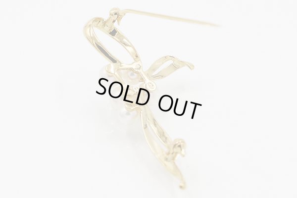 ミキモト K18 パール5Pイリブローチ 6.50g　留め具外したイメージ