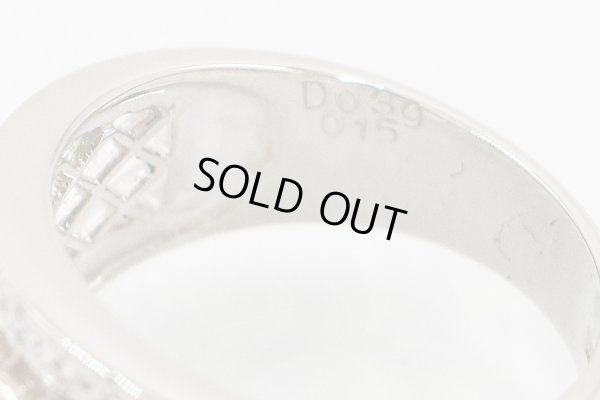 イヴ・サンローラン　PT900 ダイアイリリング 0.39ct 0.15ct 8.00g　刻印(2)