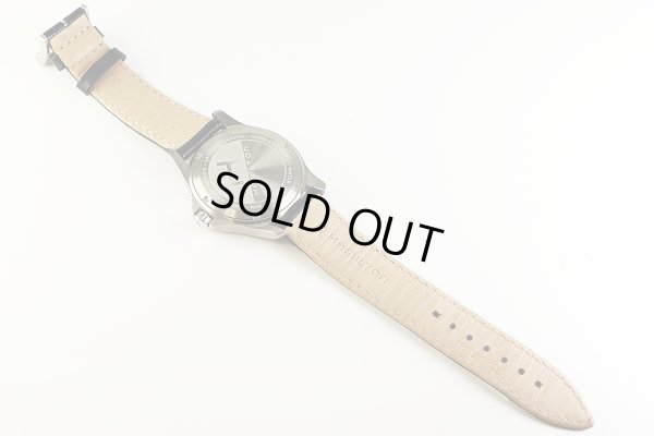 ハミルトン　カーキ　デイデイト　Ｈ６４４５１０　ガンメタル文字盤　革ベルト状態　裏面