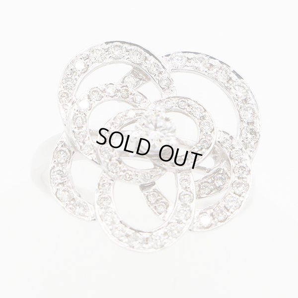 K18WG ダイアイリリング 0.75ct 4.90g