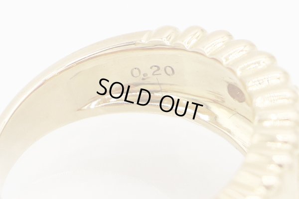 K18 ルビーダイアイリリング 0.59ct 0.20ct 9.30g　刻印(2)