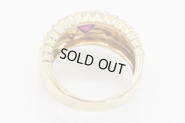 K18 ルビーダイアイリリング 0.59ct 0.20ct 9.30g　内側