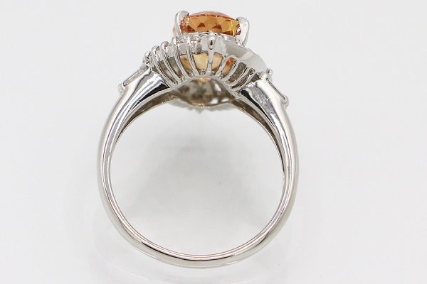 PT900 インペリアルトパーズダイアイリリング 2.896ct 0.584ct 6.50g　内側