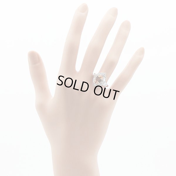 PT900 インペリアルトパーズダイアイリリング 2.896ct 0.584ct 6.50g　装着イメージ