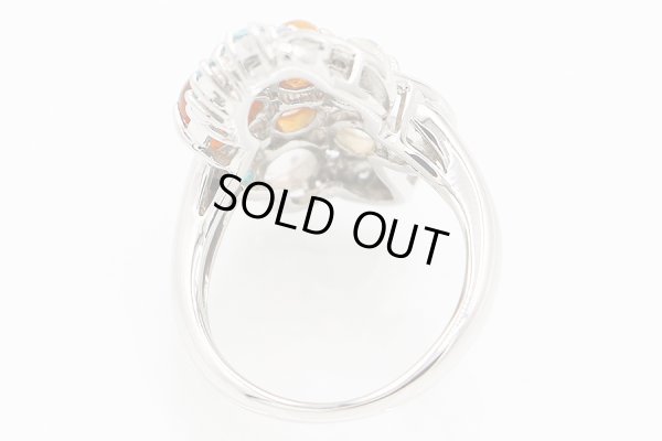 PT900 マルチオパールトルマリンダイアイリリング 2.12ct 0.31ct 0.06ct 11.00g　内側