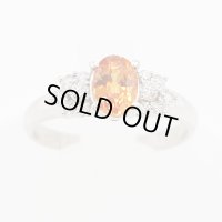 PT900 スペサルティンガーネットダイアイリリング 1.31ct 0.24ct 3.80g
