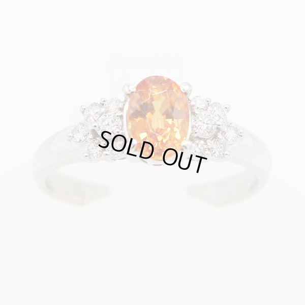 PT900 スペサルティンガーネットダイアイリリング 1.31ct 0.24ct 3.80g