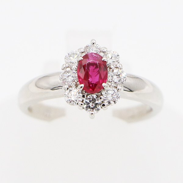 PT900 ルビーダイアイリリング 0.55ct 0.50ct 5.60g