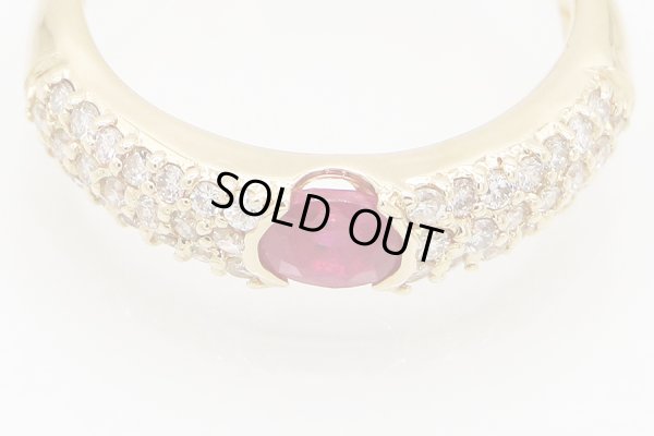 K18 ルビーダイアイリリング 0.46ct 0.45ct 4.20g　拡大