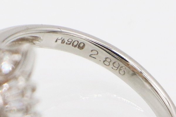 PT900 インペリアルトパーズダイアイリリング 2.896ct 0.584ct 6.50g　刻印