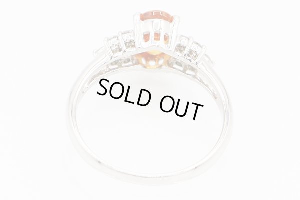 PT900 スペサルティンガーネットダイアイリリング 1.31ct 0.24ct 3.80g　内側