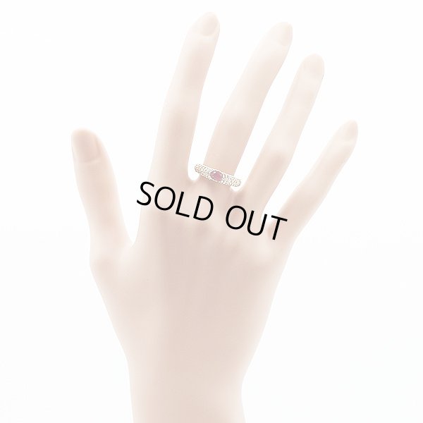 K18 ルビーダイアイリリング 0.46ct 0.45ct 4.20g　装着イメージ