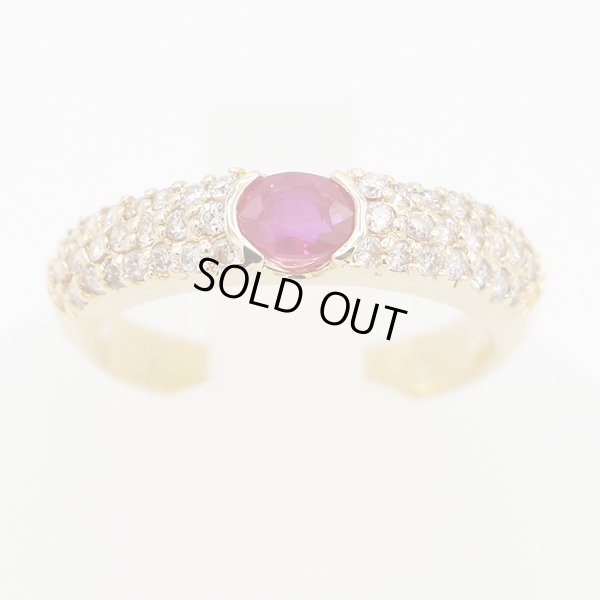 K18 ルビーダイアイリリング 0.46ct 0.45ct 4.20g