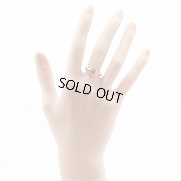 PT900 スペサルティンガーネットダイアイリリング 1.31ct 0.24ct 3.80g　装着イメージ