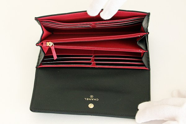 シャネル　シャネル19 ロングフラップウォレット AP0955 ブラック　中身
