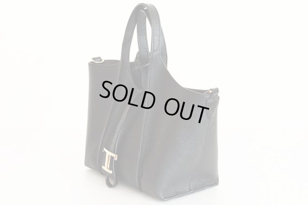 トッズ Tタイムレス レザー ショッピングバック ミニ ブラック サイド